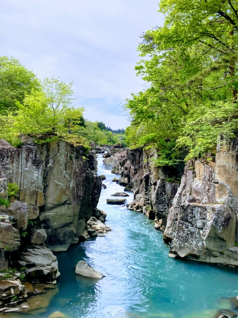 厳美渓の風景