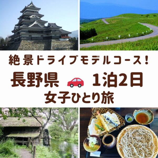 長野県の観光スポット。松本城、ビーナスライン、大王わさび農場、わさびソフトクリームの画像