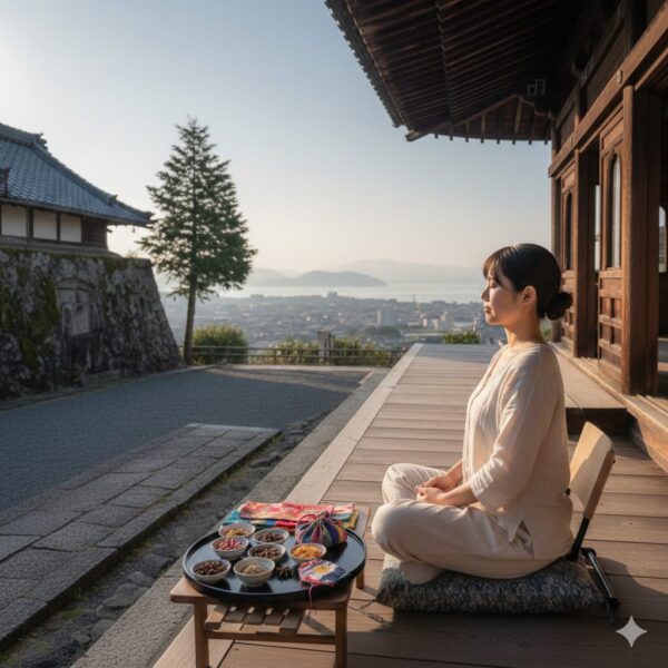 日出町にある朝日寺の座禅の風景。
