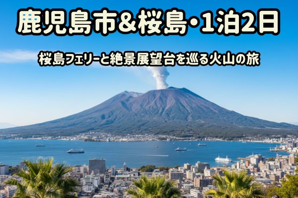 鹿児島市＆桜島1泊2日モデルコース：桜島フェリーと絶景展望台を巡る火山の旅