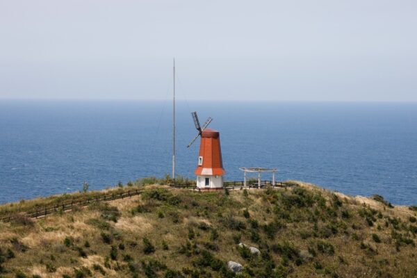 宗像市の大島「風車展望所」の風景