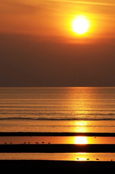 大分県国東市の真玉海岸の夕日