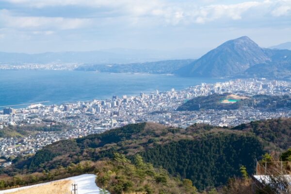 十文字原高原展望台からの別府湾の絶景