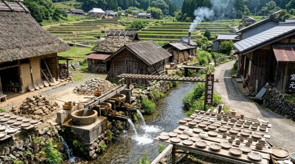 小鹿田焼の里の風景