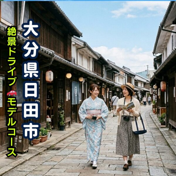 大分県日田市豆田町の建物と石畳風景のアイキャッチ画像